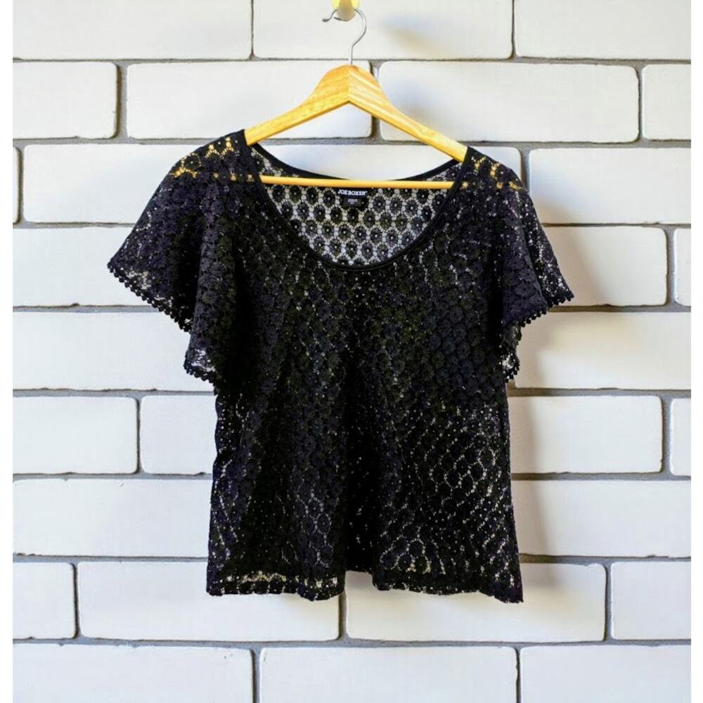 Women's Joe Boxer Lace Flutter Sleeve Top S